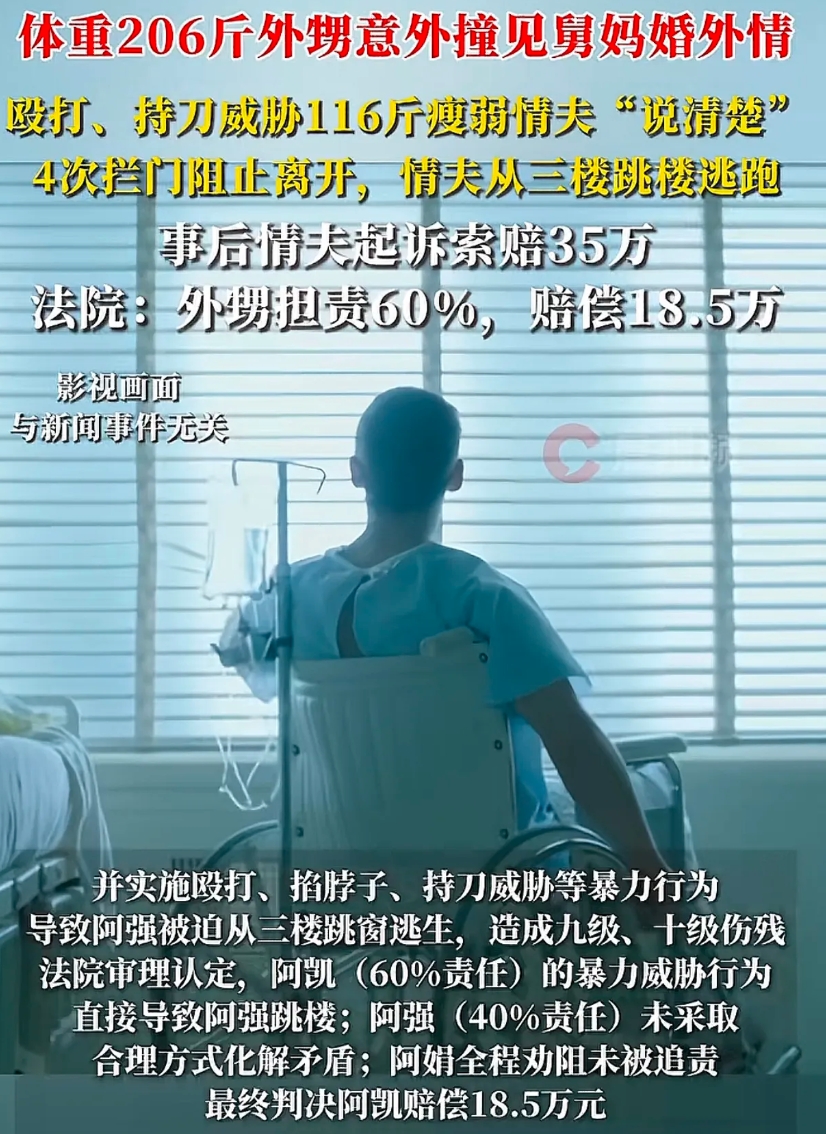 这18.5万的赔偿必须舅舅出！山东，一外甥到舅舅家玩，却无意撞破了舅妈的婚外情，