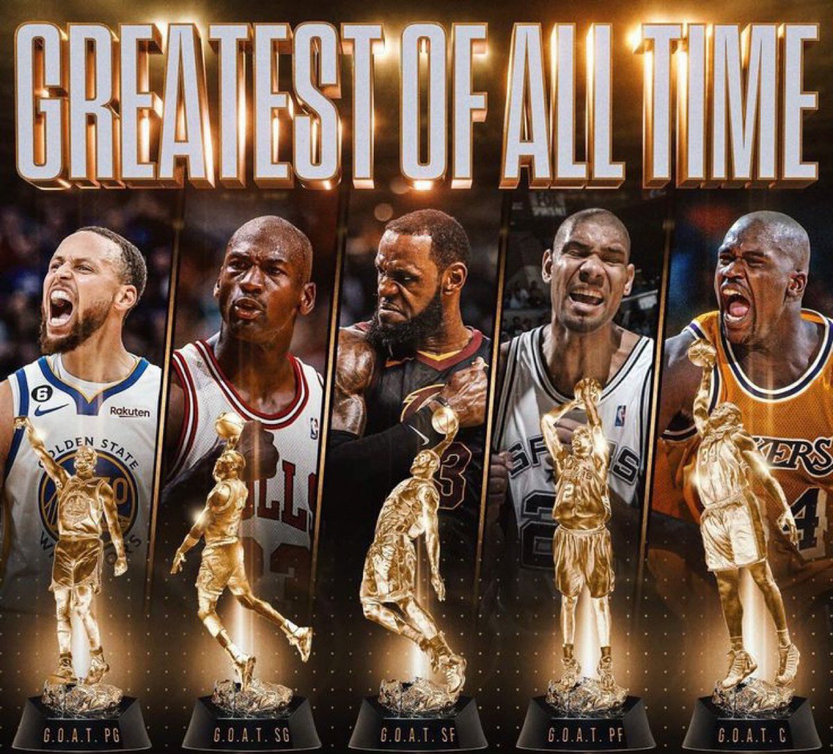 近日美媒评选NBA历史上五个位置最具代表性的球员，现役的库里和詹姆斯均上榜！
控