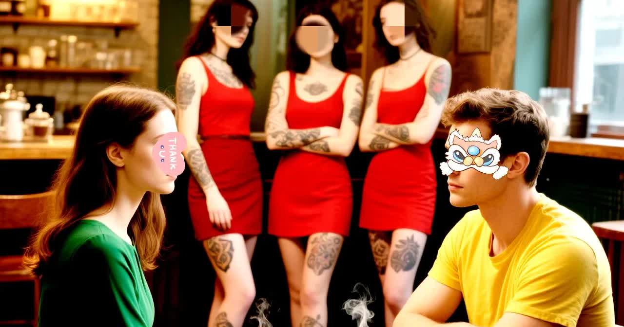 相亲女子带三个纹身闺蜜赴约，心动男子又惊又怒，当场吓退！

在北京的相亲角，