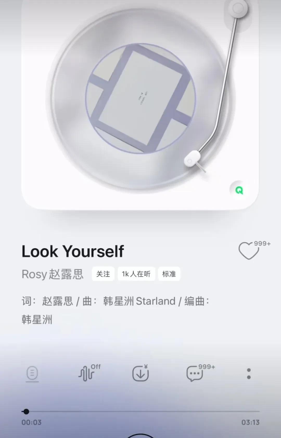 赵露思发新歌《Look Yourself》 
自己写的歌词，刚去听了还蛮好听，比