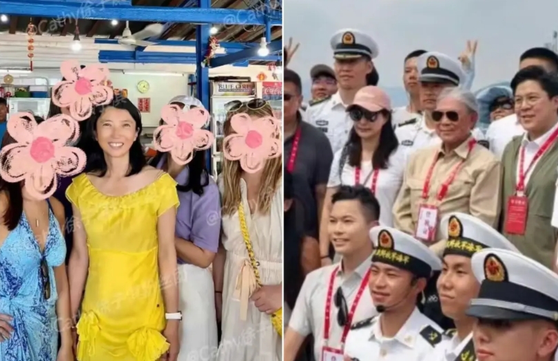 两个豪门长媳，一个带家人去看“山东舰”，一个蒲台岛游艇度假。都是豪门媳妇儿，因为