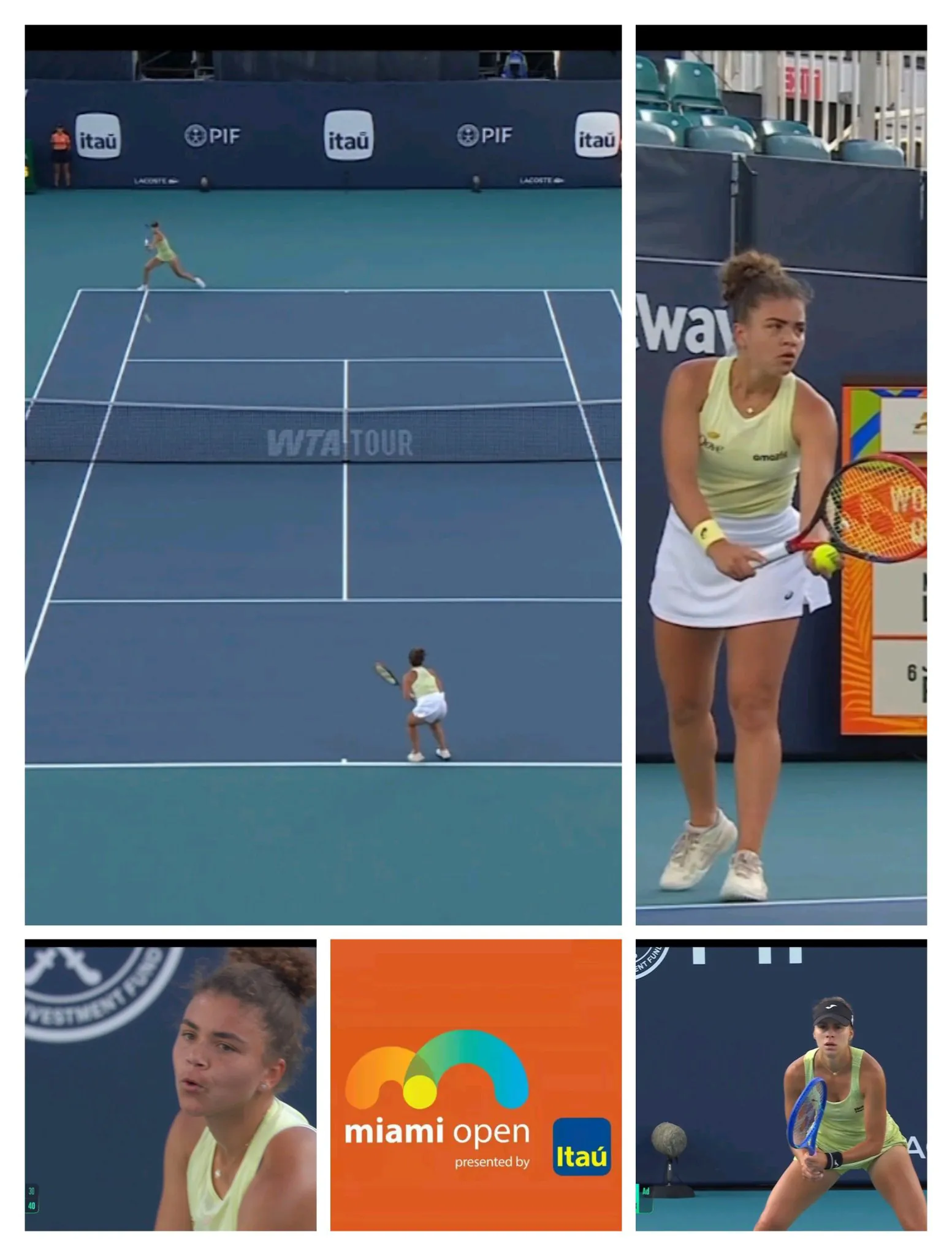   WTA1000迈阿密公开赛第四轮第一场四分之一决赛比赛终于开打了！
    