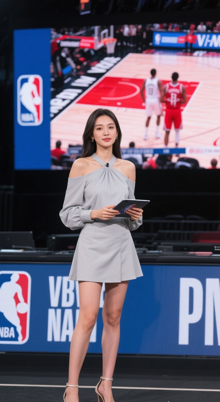 靓丽女主播球场写真尽显曼妙身姿