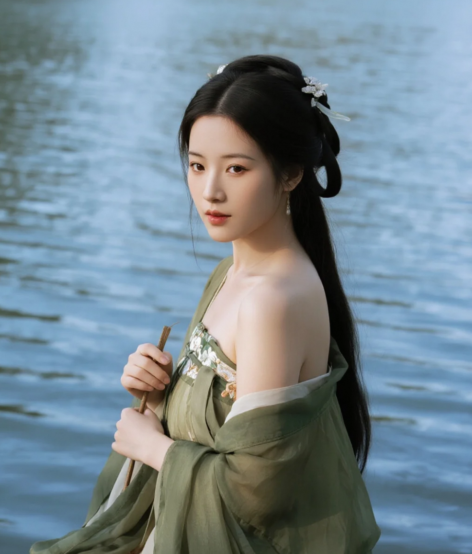 湖边的古风美人，你心动了吗？