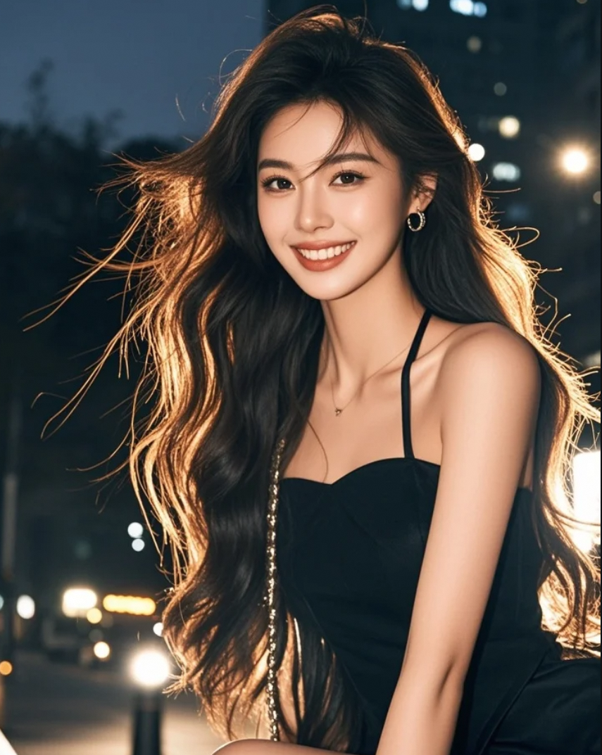 路灯掠过她的脸庞，那一瞬，我忘了呼吸