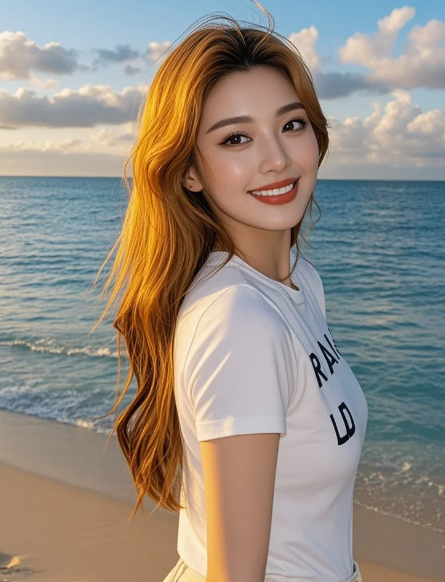 一个转身，惊艳了整片海滩