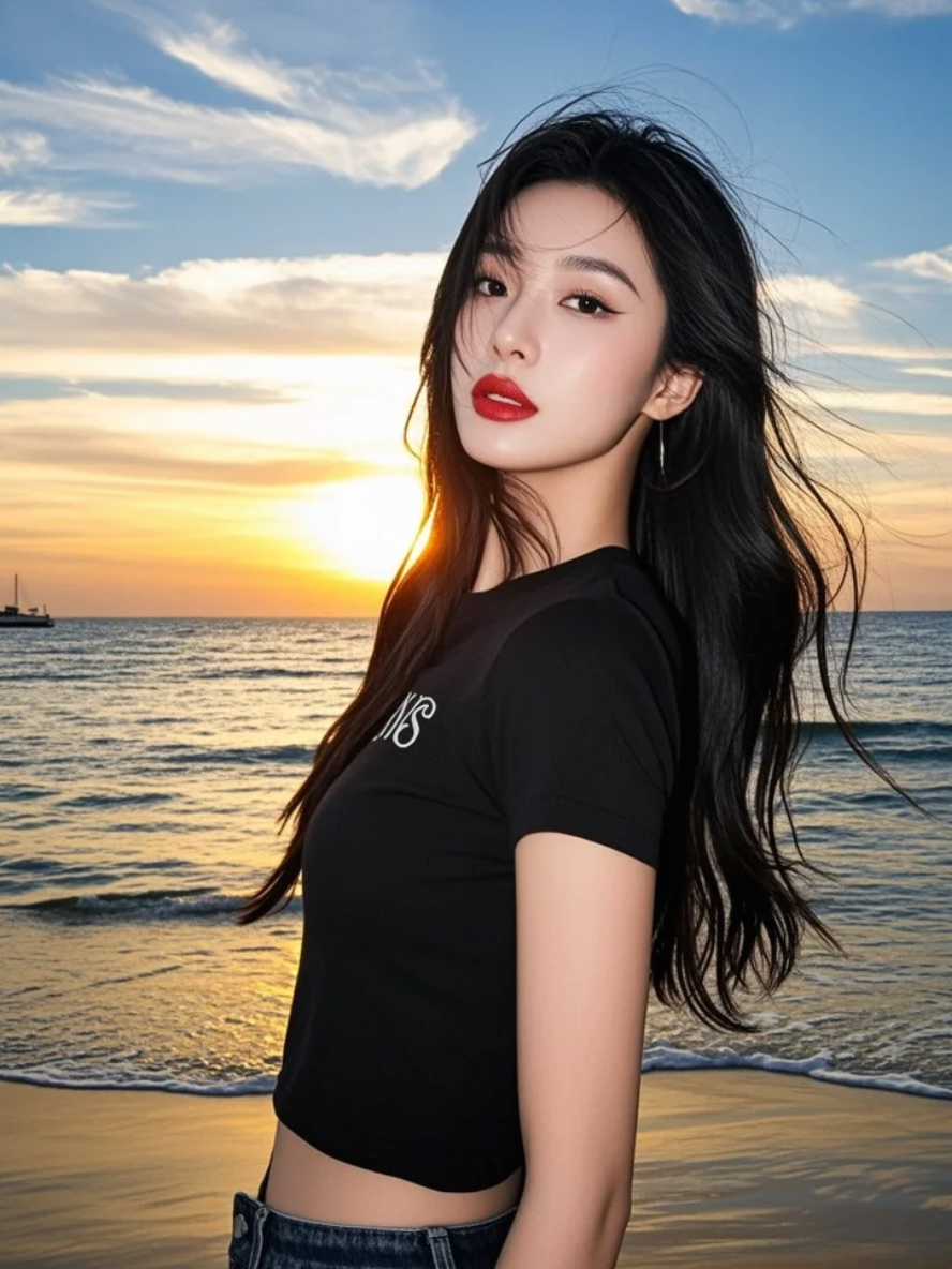 她走在黄昏里，像一首慢歌