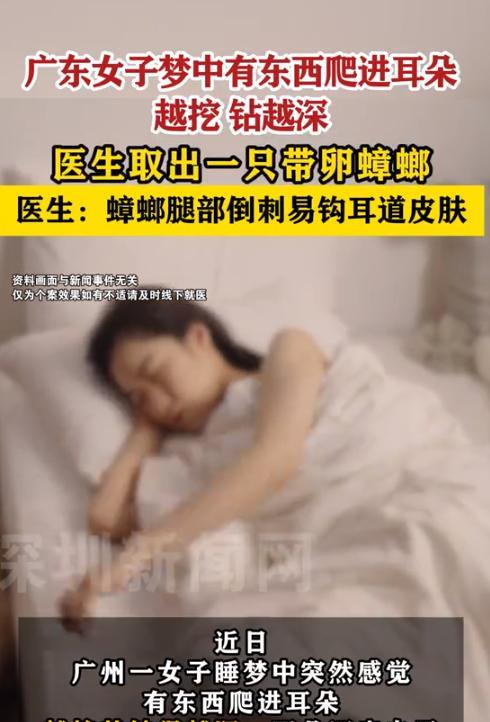 “担心的事情发生了”2025年3月，广州，一女子在睡梦中感觉到有虫子钻进自己的耳