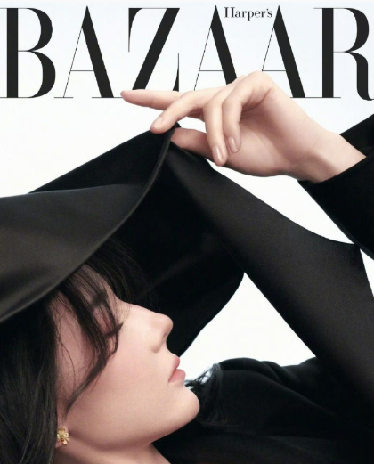 迪丽热巴时尚芭莎1月刊封面预告，这个侧脸简直太神了，期待大片！