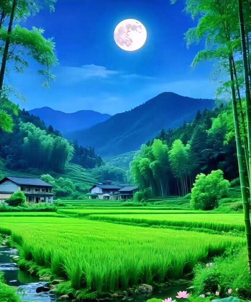 索手凝脂柔若柳，
纤手绣出月下荷
