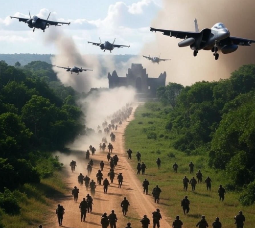 泰柬边境战云密布！战机犁地，边境通道封锁撕裂