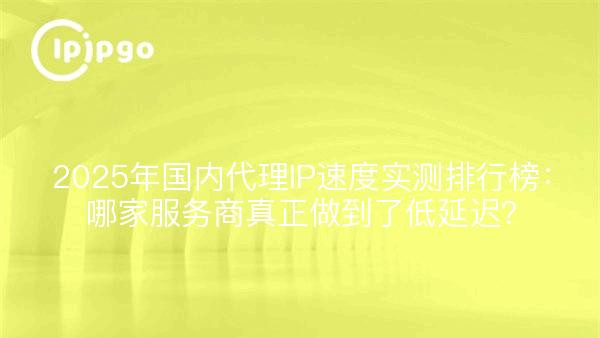 2025年国内代理IP速度实测排行榜：哪家服务商真正做到了低延迟？
