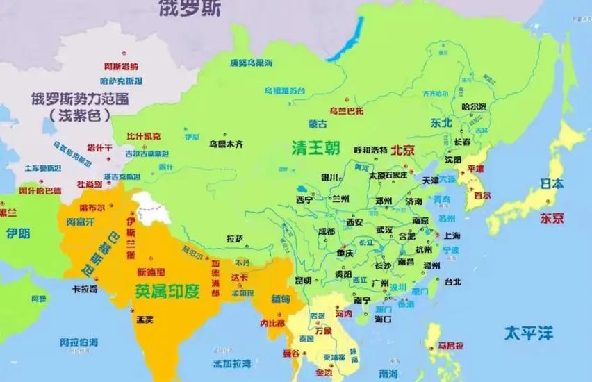 这是印度认为历史上最追捧模仿的最大的版图，英属印度帝国。  



与之比肩的亚