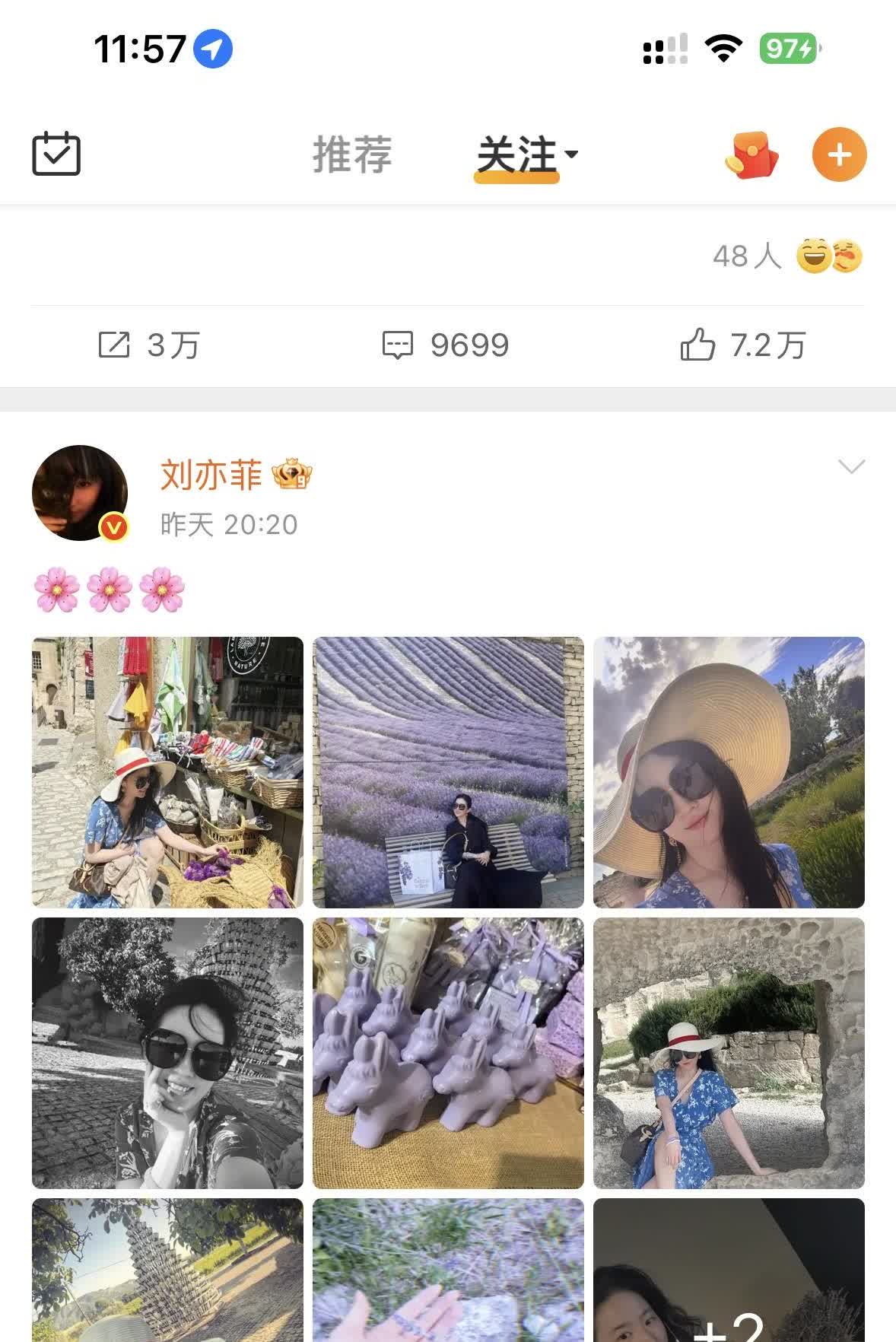 刘亦菲晒出门旅游的照片
看完才觉得她也跟普通人一样嘛
很随意 爱花花草草
