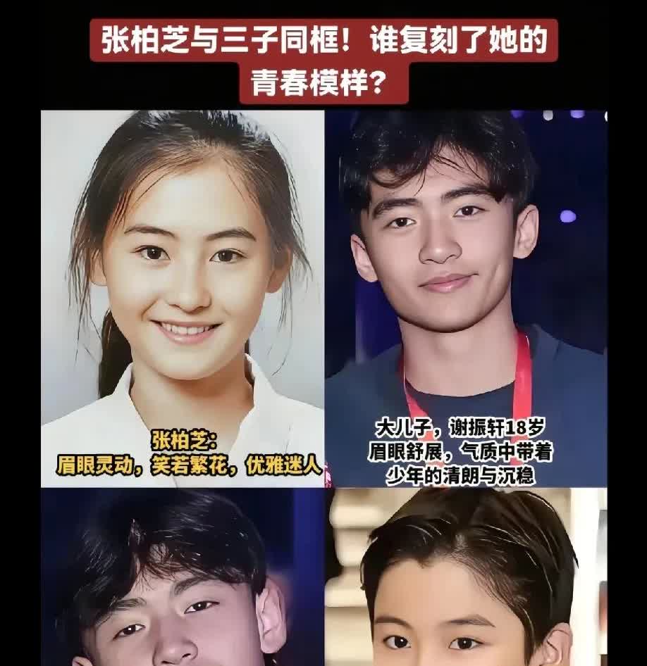 大儿子像谢霆锋，三儿子像张柏芝

      柏芝尊从自己的内心活法，喜欢帅