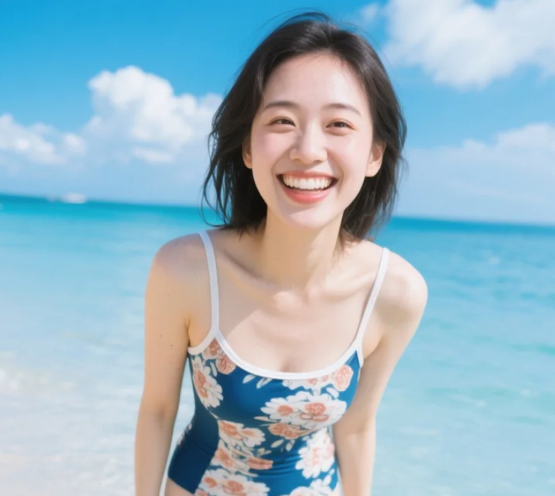 穿比基尼的我，在海边等一个不期而遇的你
