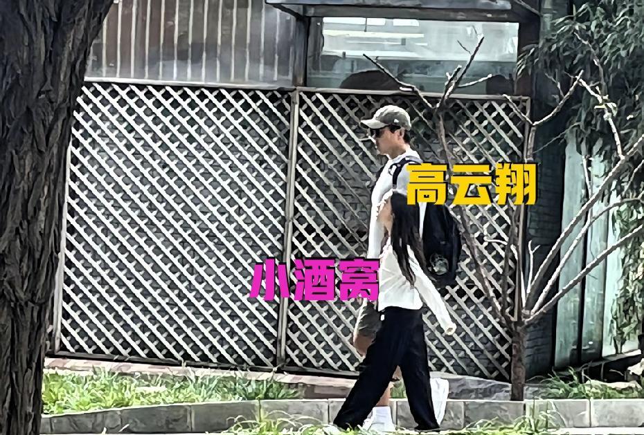 有网友在公园偶遇高云翔和小酒窝，父女俩聊的好开心！小酒窝牵着爸爸的手，扬着头，开
