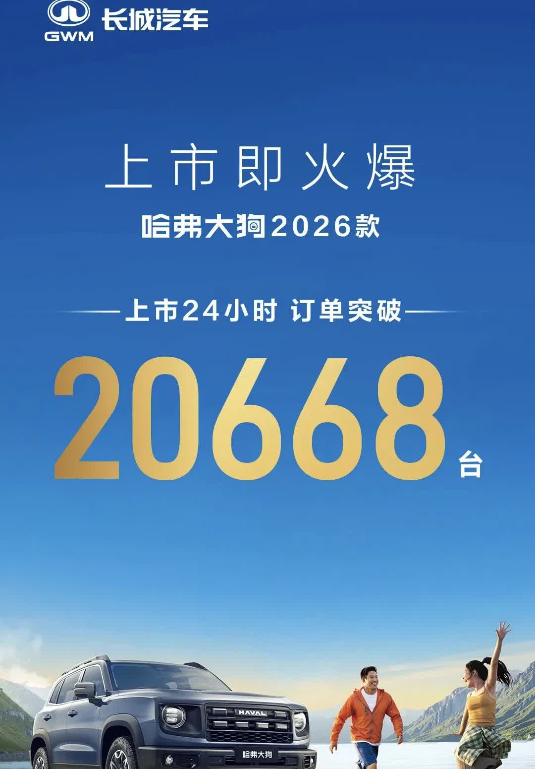 2026款哈弗大狗，24小时订单2万+，哈弗H6巅峰不再后，哈弗扛把子车型呼之欲