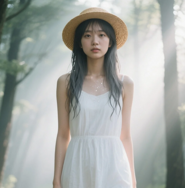 她的身影被拉得很长，像是把青春也留在了这里。