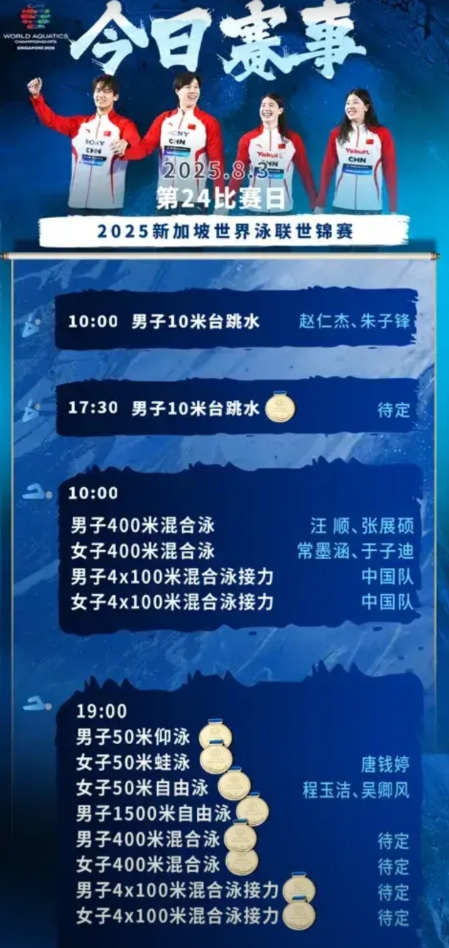 今晚是新加坡游泳世锦赛收官战，唐钱婷携手于子迪有机会将各自手里的奖牌换个颜色！今