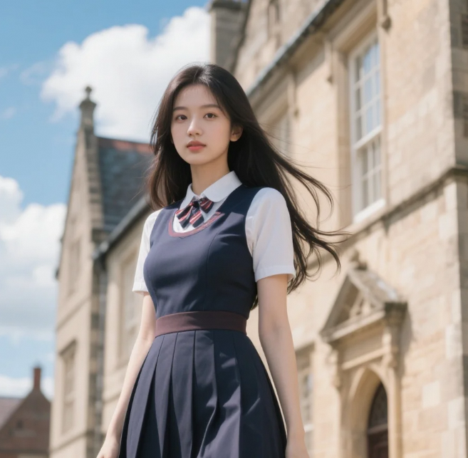 小皮鞋哒哒作响，美少女歪着头，露出甜甜的笑容，萌化了时光