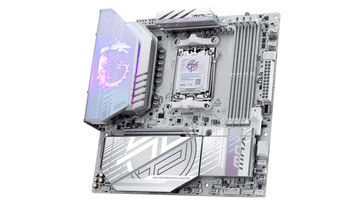 微星MPG B850M EDGE TI MAX WIFI刀锋钛主板开卖：银白配色，售价1599元