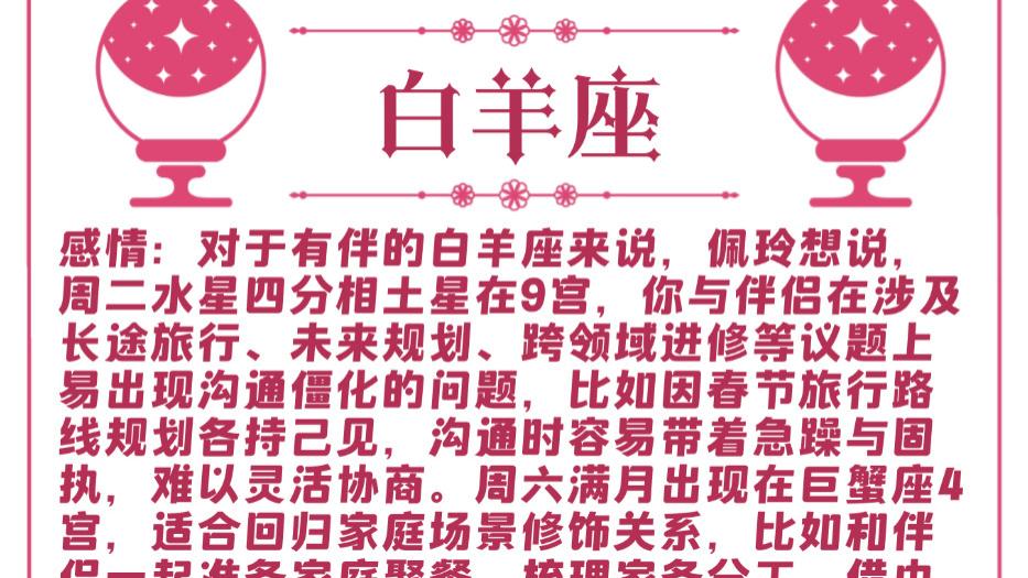 十二星座周运（12/29-1/04）—ezoey徐佩玲26年星座播报