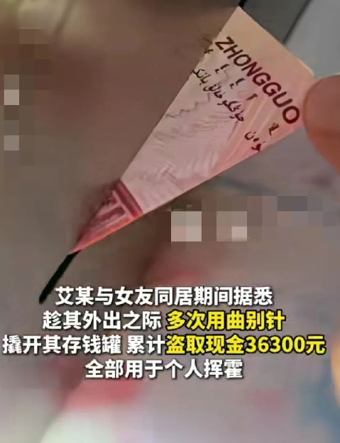 奇葩！这是活不起了？男子用“曲别针”盗取女友存钱罐36000多元，全部用于日常“