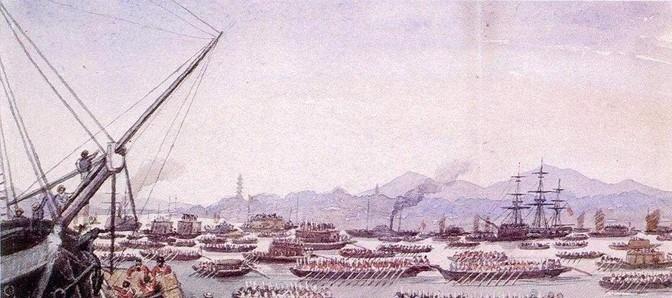 英军强占香港后，道光皇帝一天之内连发四道上谕：严惩琦善；并派新任钦差奕山赴广东“