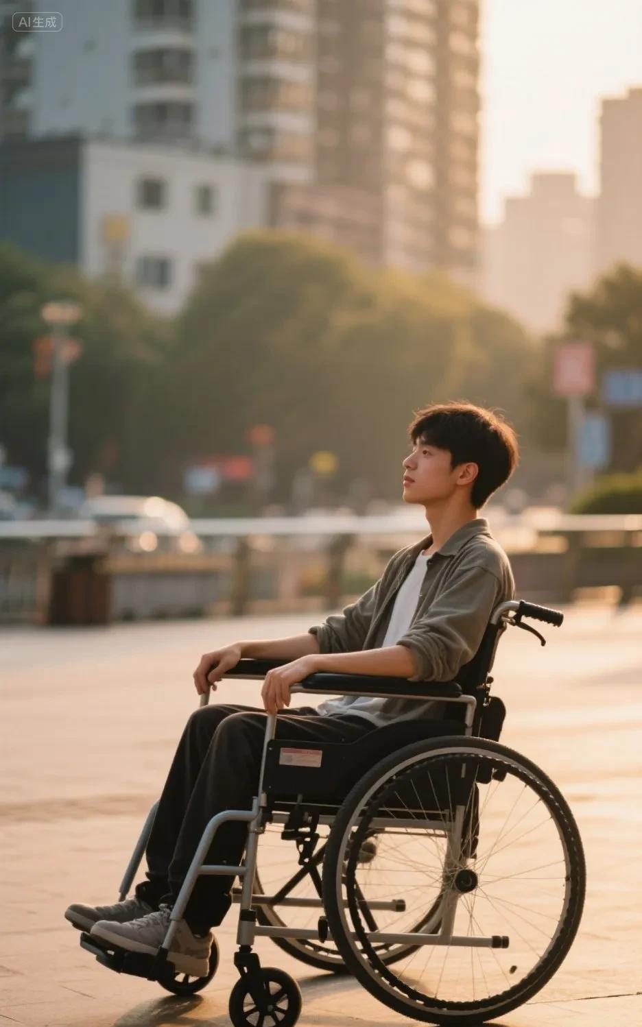 今天晨跑时
偶遇一个轮椅青年
挺阳光帅气的
他带着感叹他说
好羡慕你可自由地奔跑