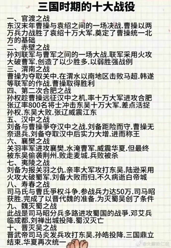 三国十大战役：官渡赤壁定格局，汉中夷陵改强弱，最终三国归晋