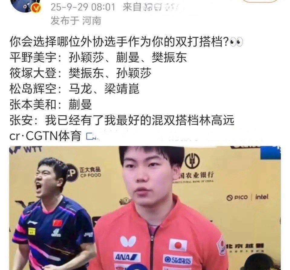 梁靖崑上个奥运周期被人叫“双打黑洞”，这个奥运周期成为了外协左手将的白月光。
松