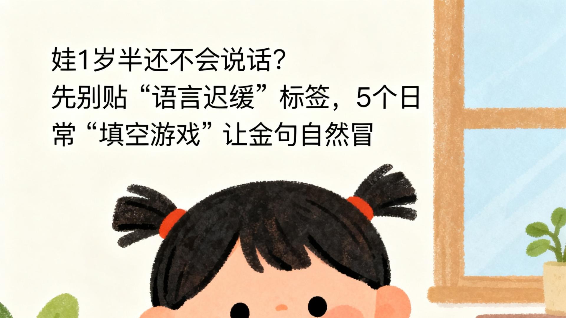 娃1岁半还不会说话？先别贴“语言迟缓”标签，5个日常“填空游戏”让金句自然冒