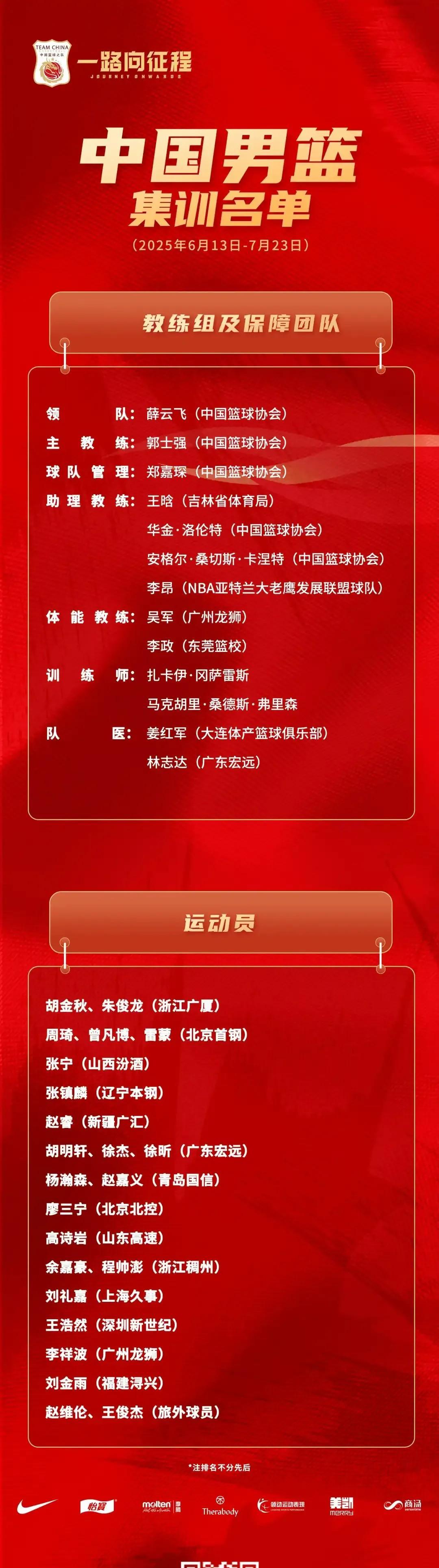 罕见！国家队亚洲杯集训队名单中竟然缺少了两届总决赛MVP赵继伟！要知道自上次他缺