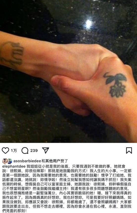 #小S发长文缅怀大S# 小S发布长文缅怀大S：“我姐姐从小就是我的后盾，只要我遇