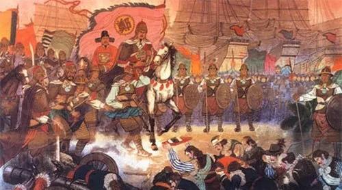 顺治十八年，郑成功在厦门演武场检阅水师，忽见荷兰「海克托」号战船在外海逡巡。
