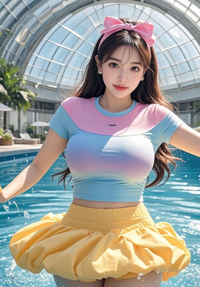娇俏佳人泳池写真 水珠点缀曼妙曲线惹人醉