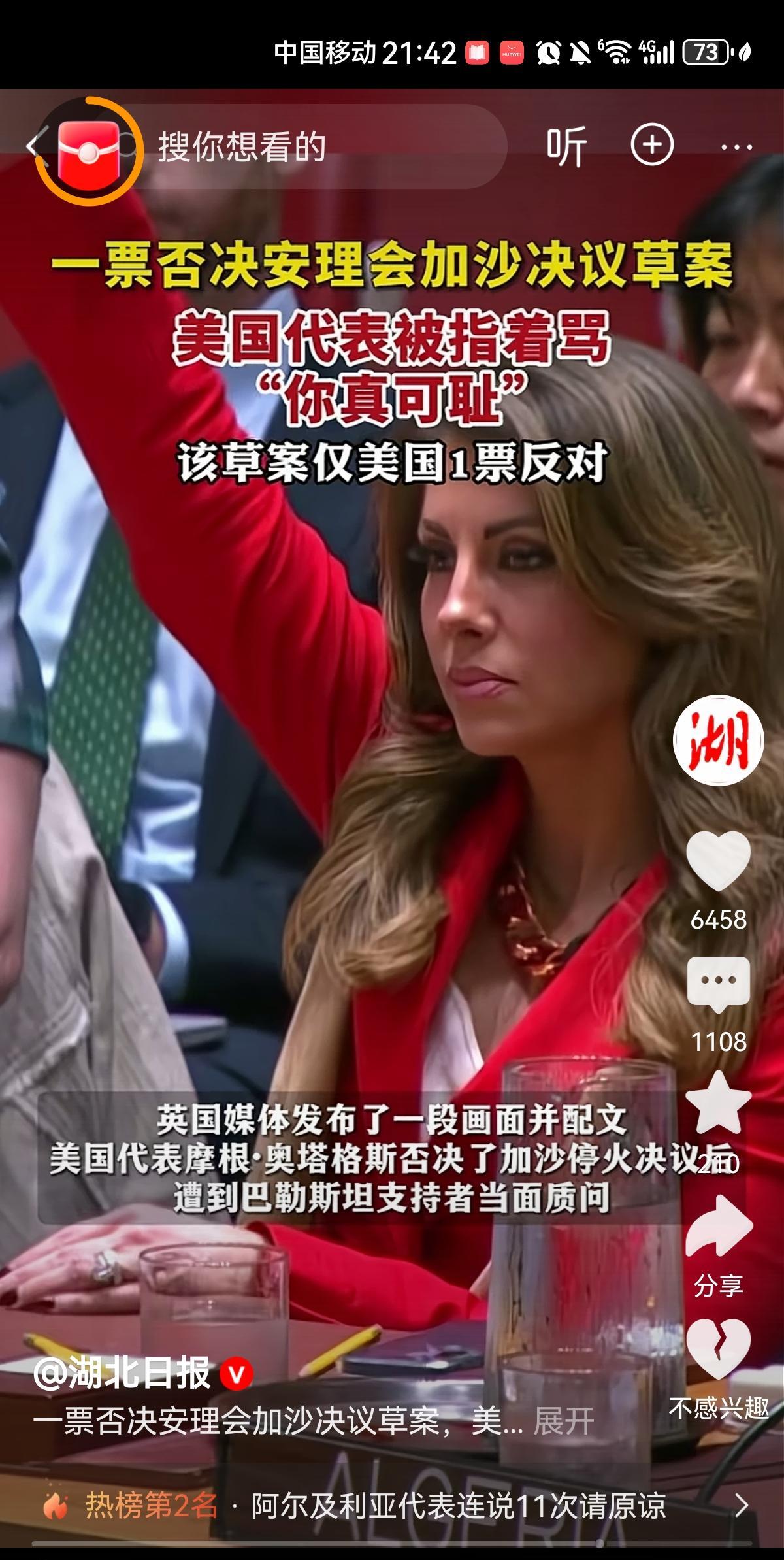 蛇蝎之心：就是这个女人，投下了“一票否决”，对以色列的支持毫无底线
对，就是这个