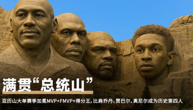亚历山大单赛季揽三大荣誉，跻身历史第四人！