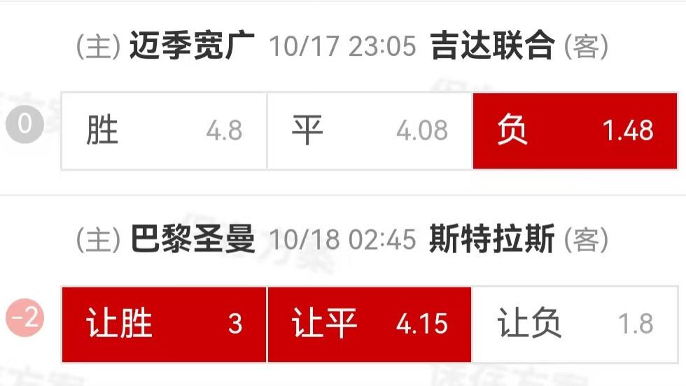 {一脚球}竞彩推荐：迈季迈阿宽广VS吉达联合+巴黎圣日耳曼VS斯特拉斯堡