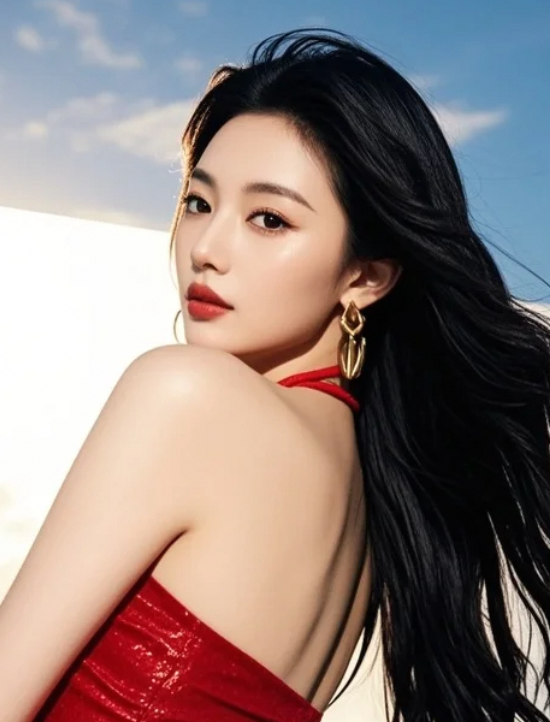 阳光为她镀上金边，发丝飞舞间，美得像一幅流动的油画