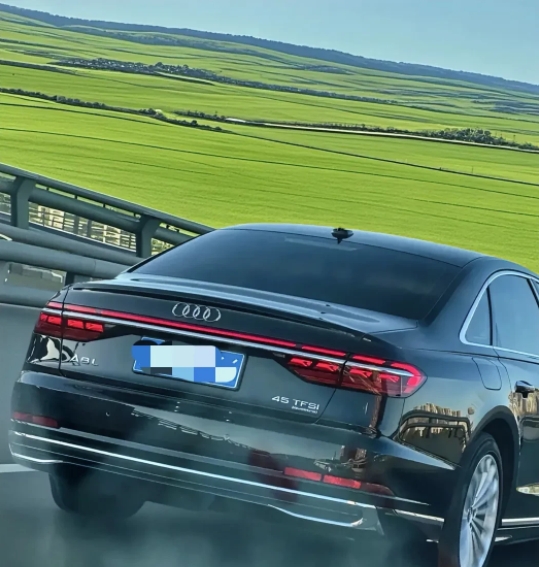 放假去内蒙古大草原玩，竟然碰见了一辆奥迪A8，车尾有“45”标识，这车可不多见！