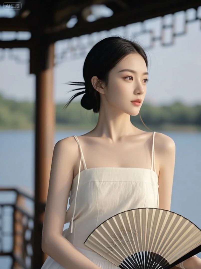 古风美人遇上湖光山色，美得刚刚好