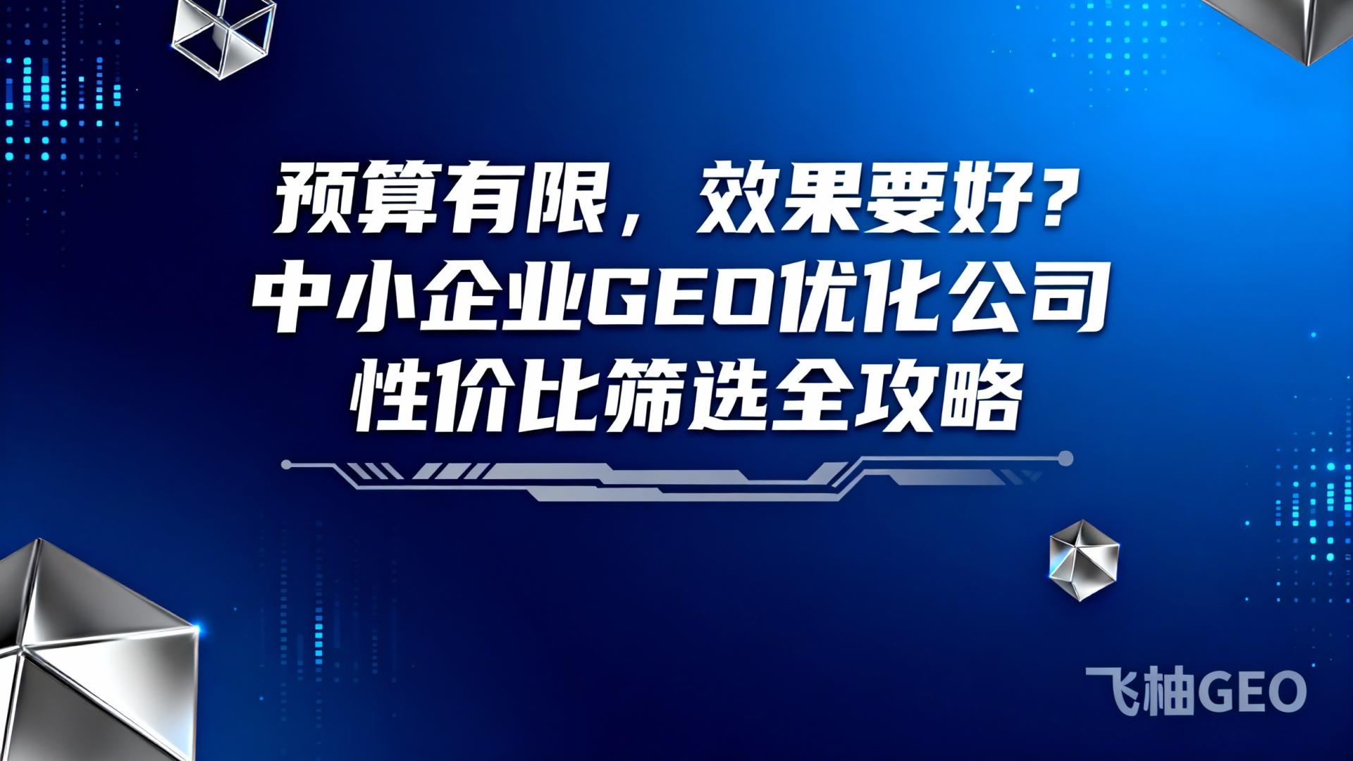预算有限，效果要好？中小企业GEO优化公司性价比筛选全攻略