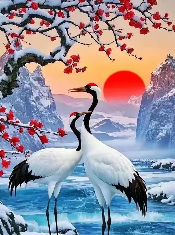 仙鹤送祝福
鸿运当头照
好运全来到