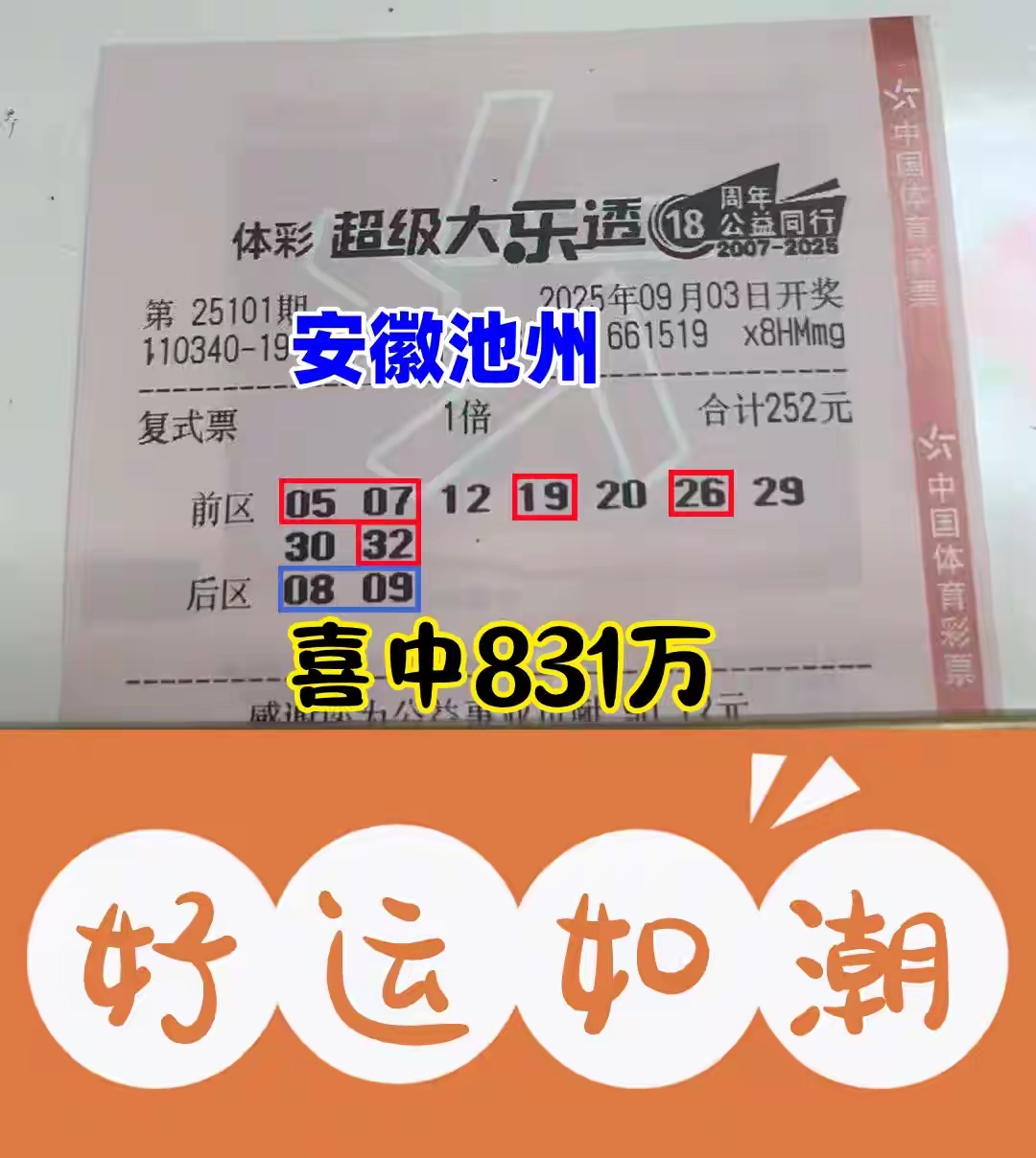 大乐透一等奖中了