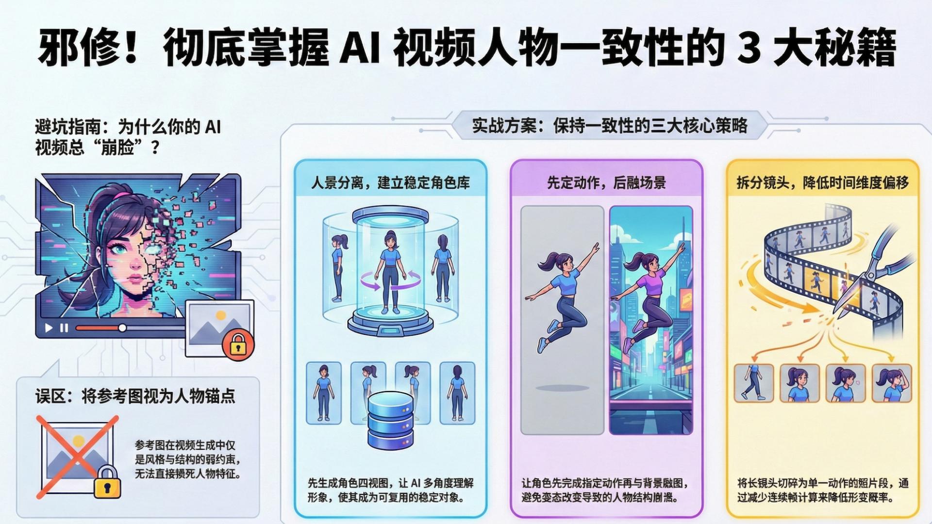 视频人物总变脸？别再赌运气了，掌握这 3 个“拆解”逻辑，让人物稳如磐石