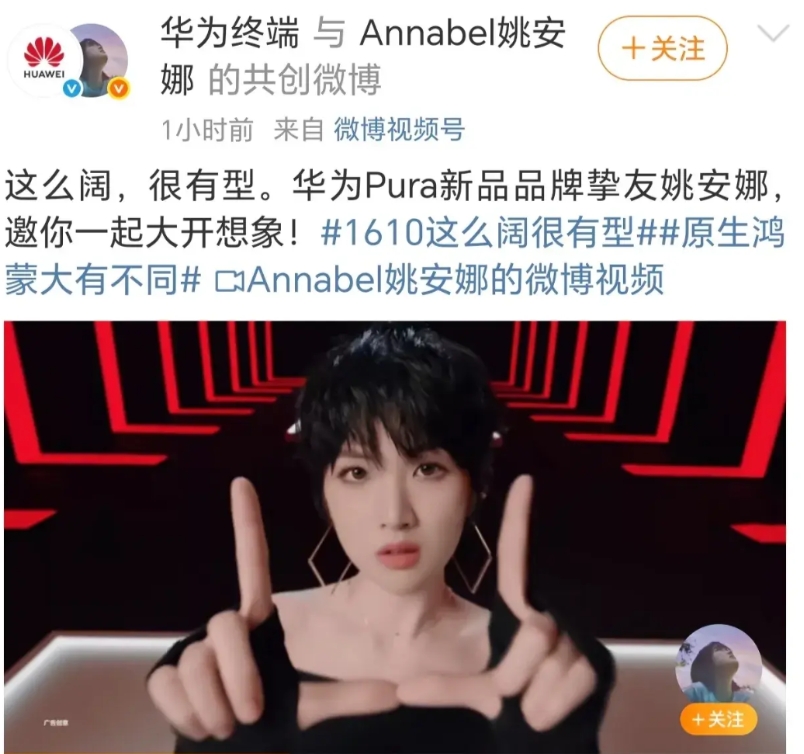 二小姐驾到，通通闪开。华为真是的，姚安娜这么好的代言人，现在才知道用
华为pur