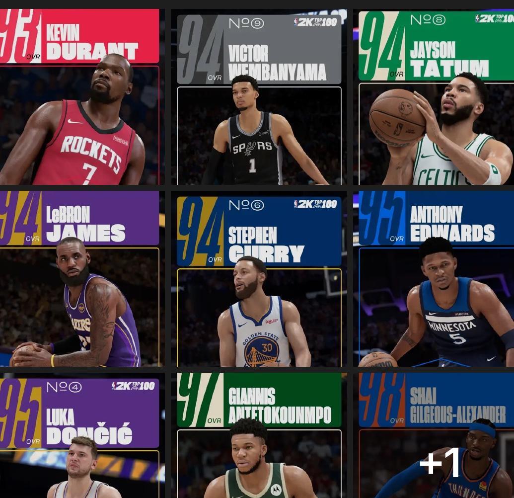 NBA2K26战力前十公布，怎么还有他？
NBA2K26刚刚公布了新赛季战力前十