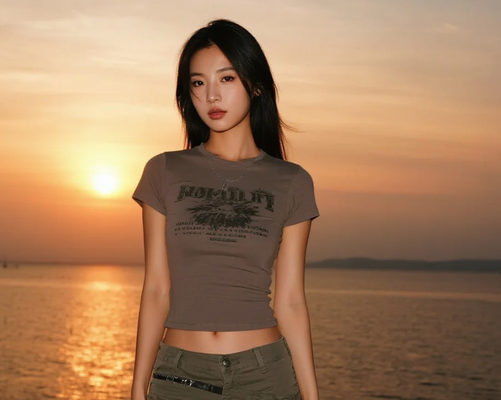 暮色与她同醉，海浪为她低吟